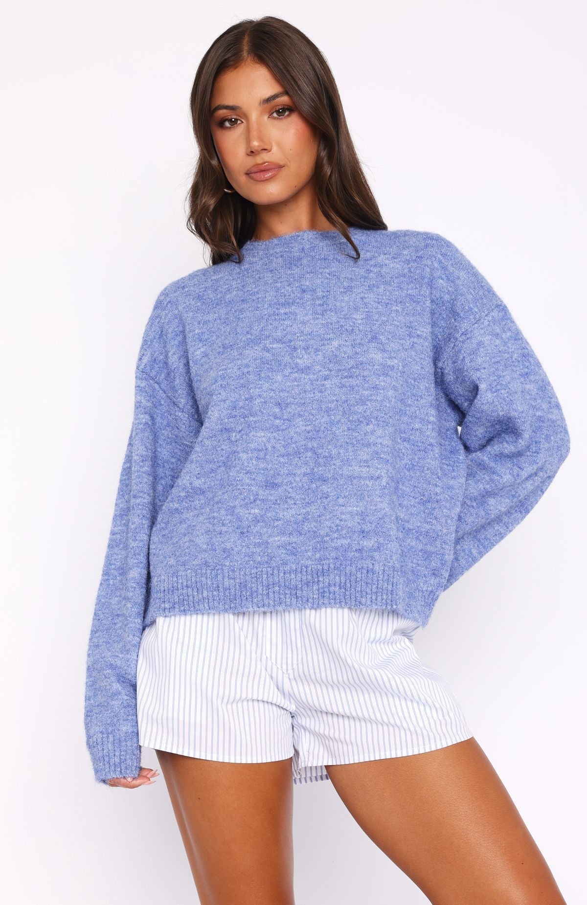 Warm Whispers Knit Sweater Cornflower Blue