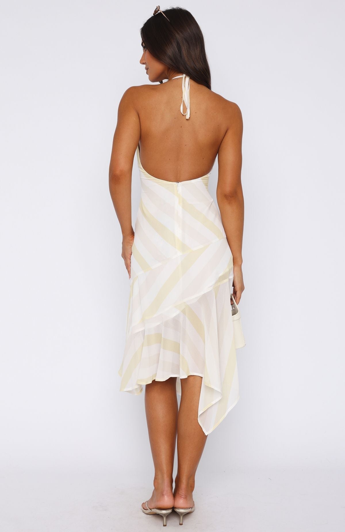 On His Mind Midi Dress Citrus Stripe