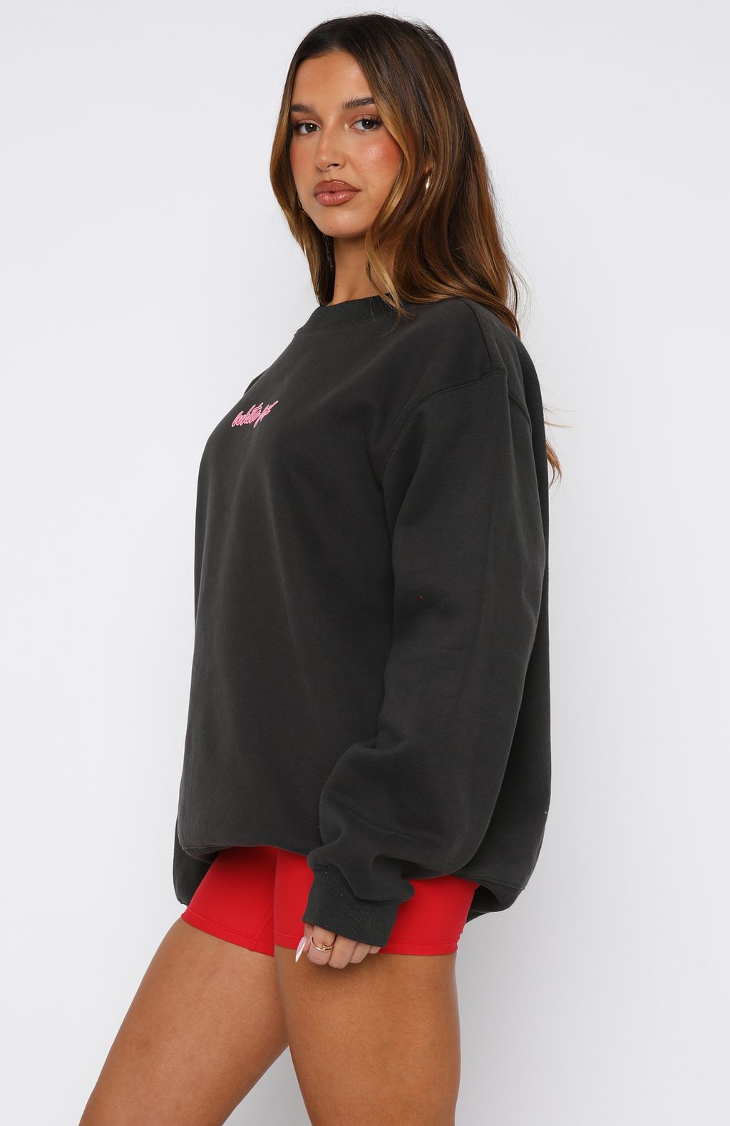 Save Your Heart Oversized Sweater Charcoal