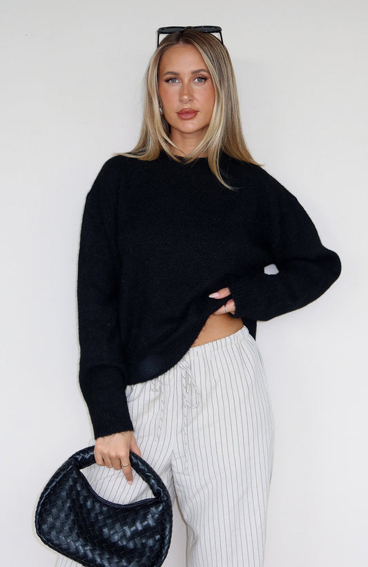 Warm Whispers Knit Sweater Black