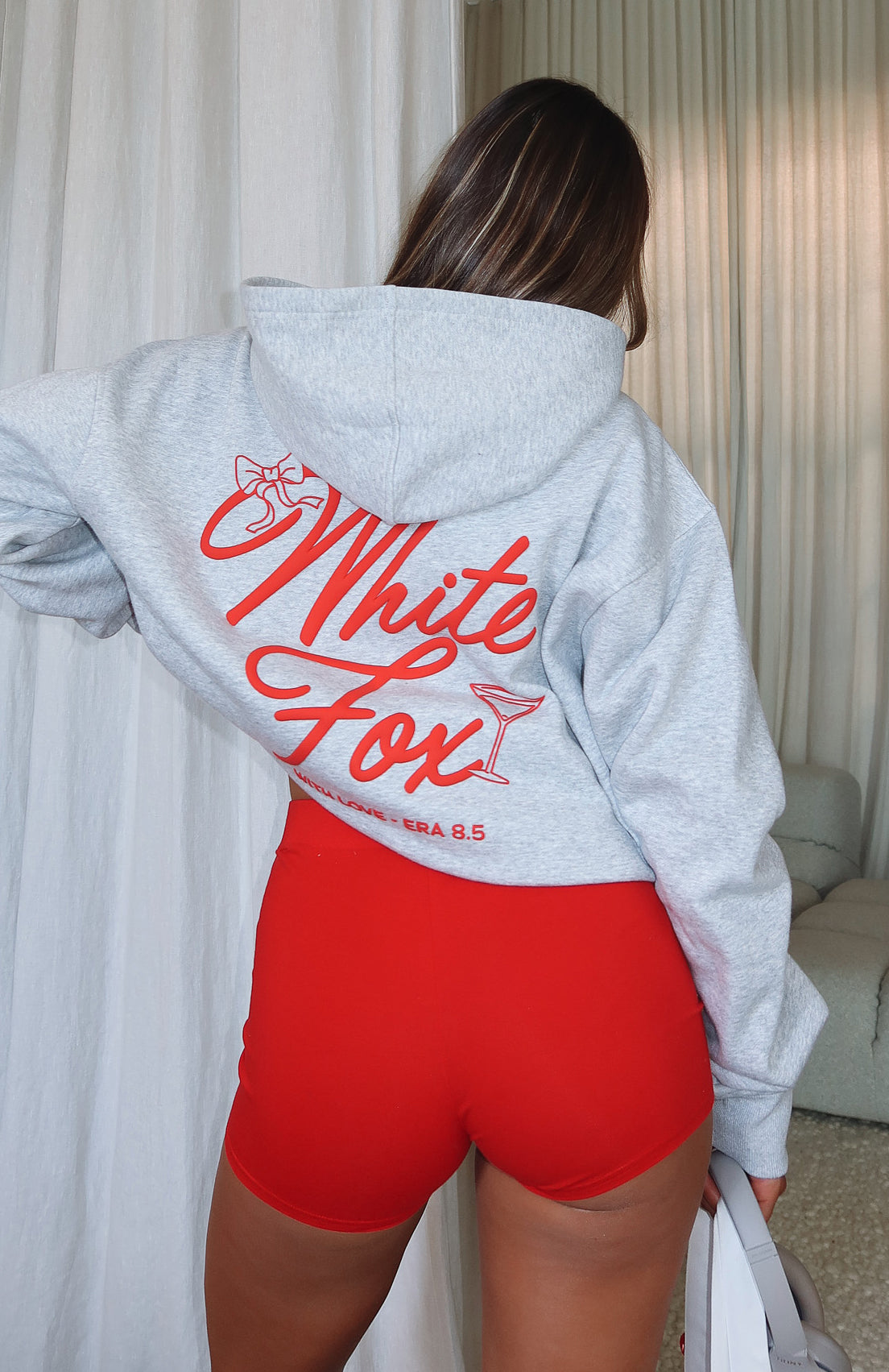 With Love & Kisses Oversized Hoodie Dark Grey Marle