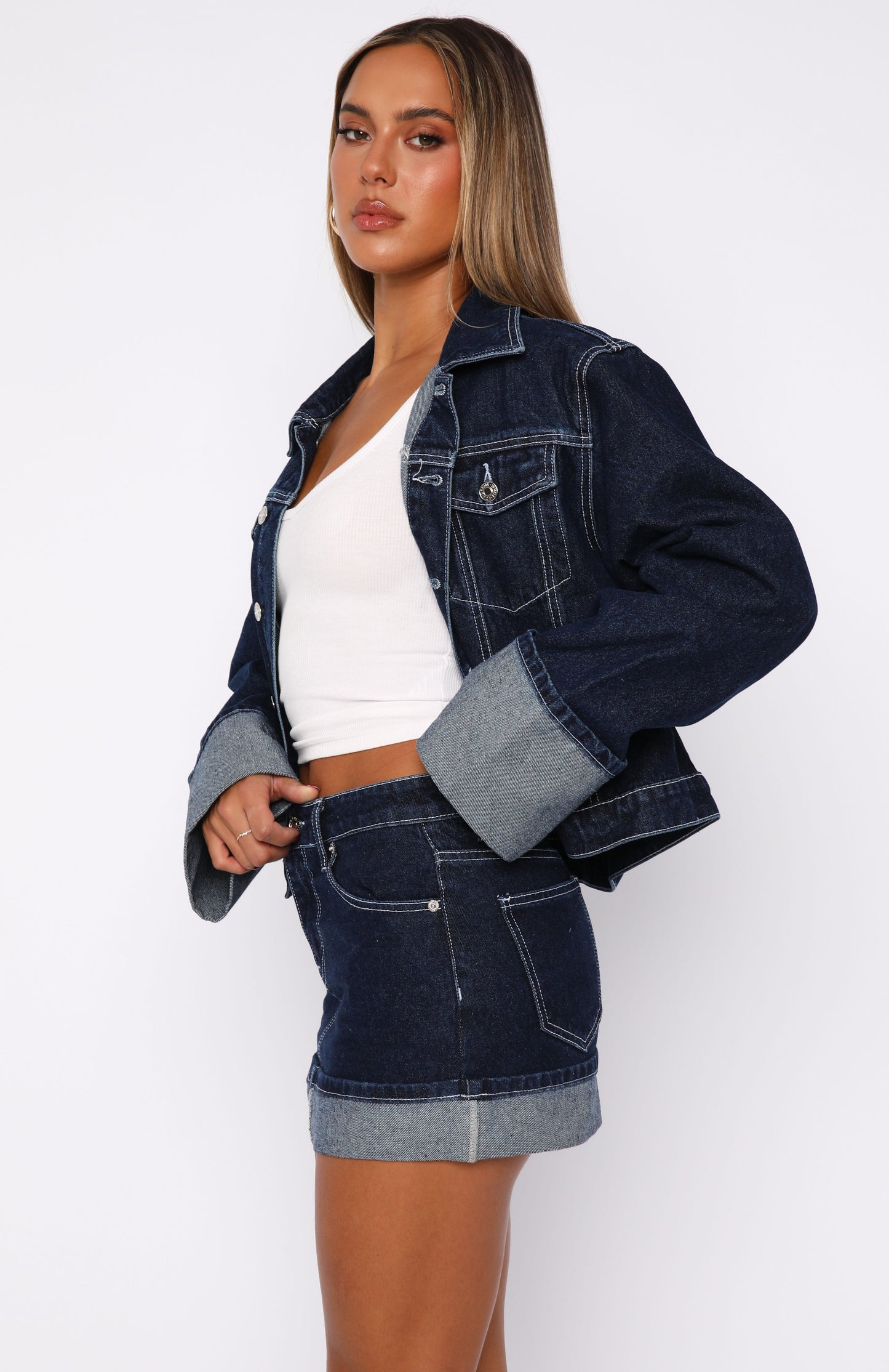 Charlotte Denim Mini Skirt Dark Indigo