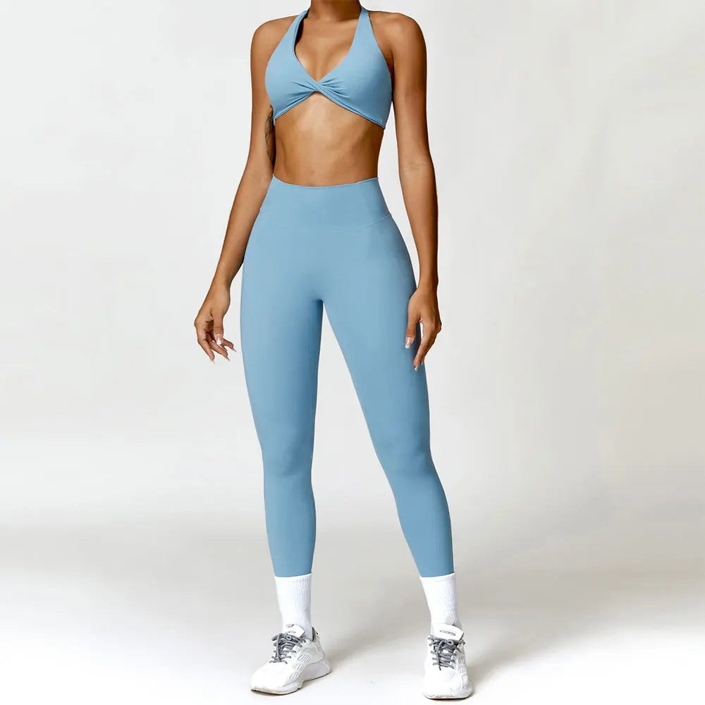 Bralette V-Shaped and Leggings Yoga 2 piece Set