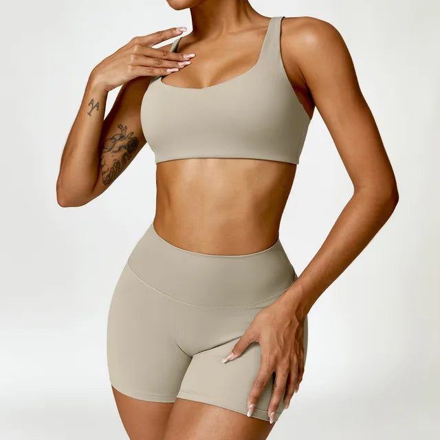 Sports Bra and Yoga Short Set