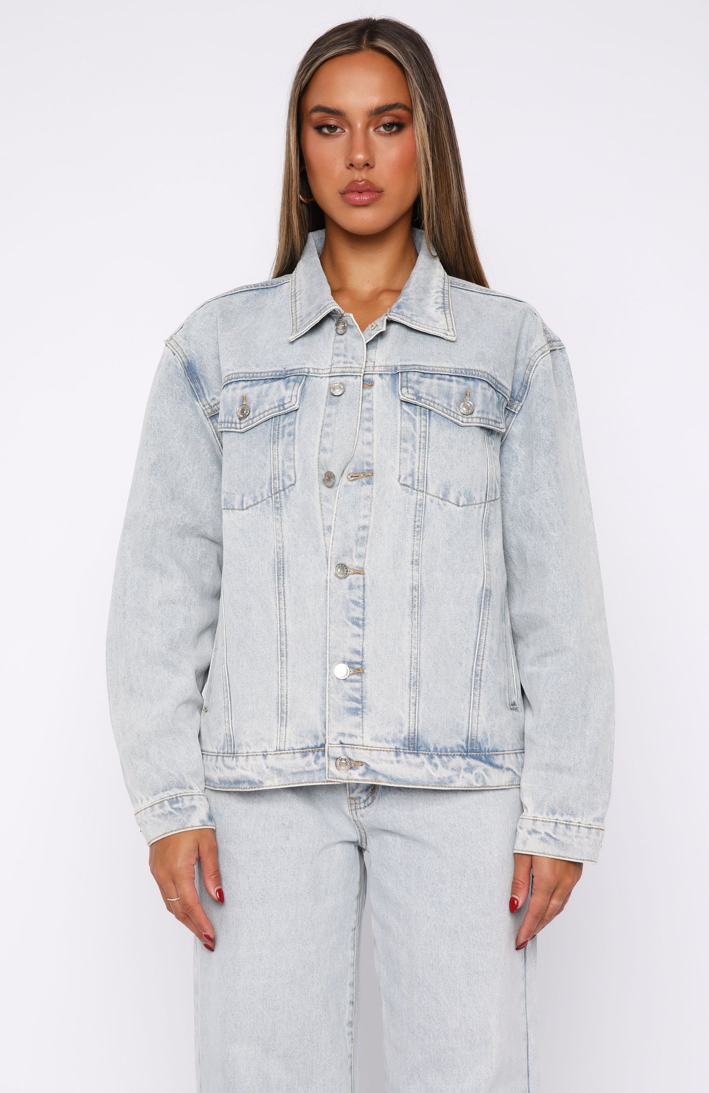 Adriana Oversized Denim Jacket Glacier Blue