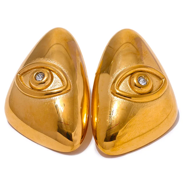 Gold Eye  Stud Earrings