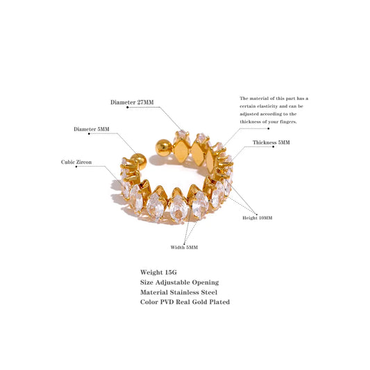 Diamond with Gold-Plated Ring