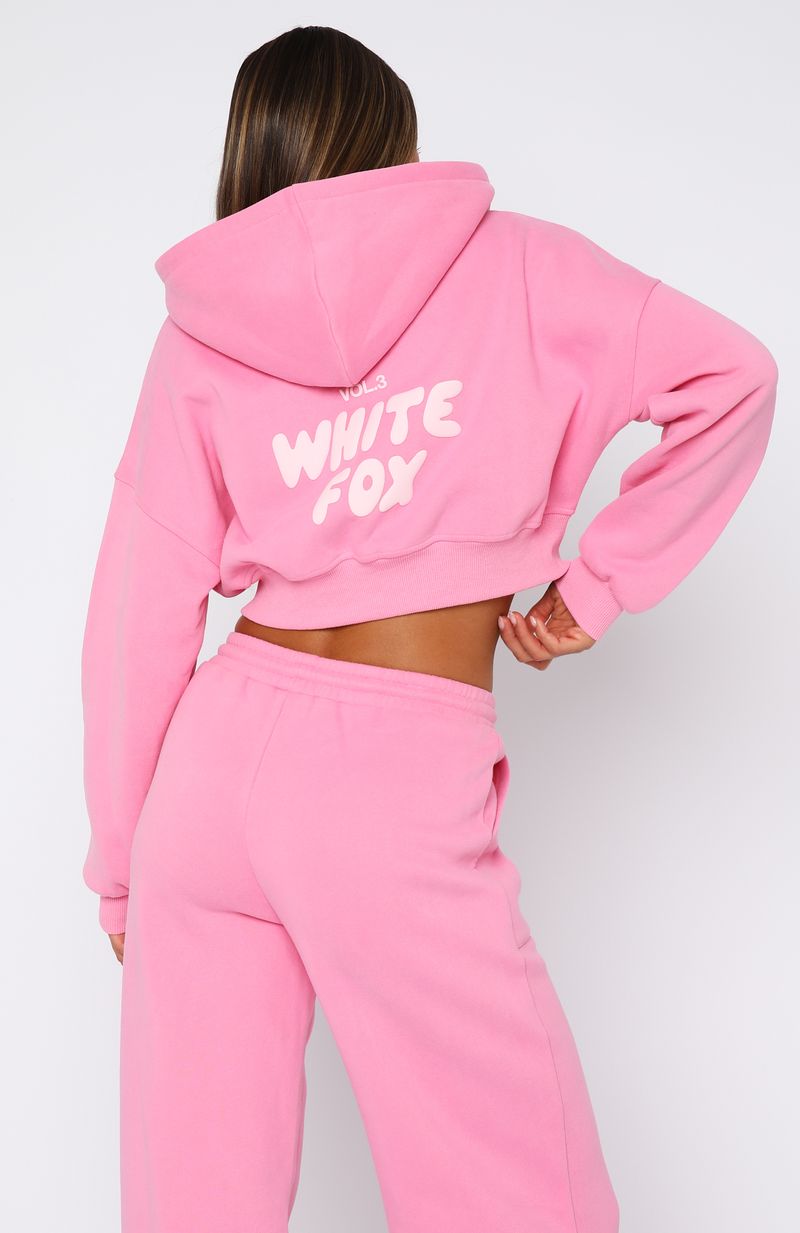 Offstage Cropped Zip Hoodie Bubblegum