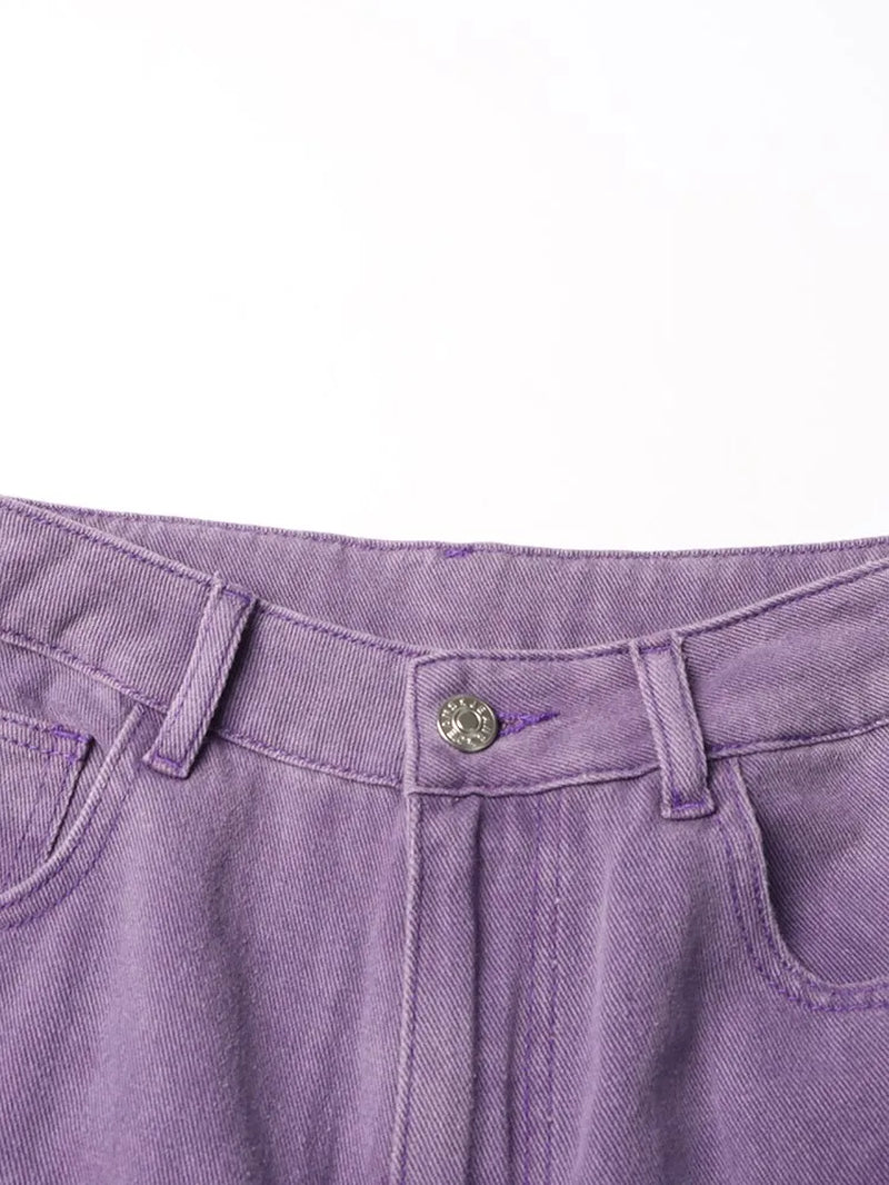 Purple Cargo Baggy Pants