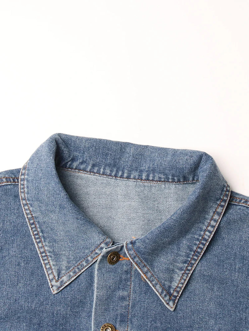 Patchwork Lapel Denim Jacket