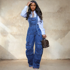 Cargo Denim Jumpsuit