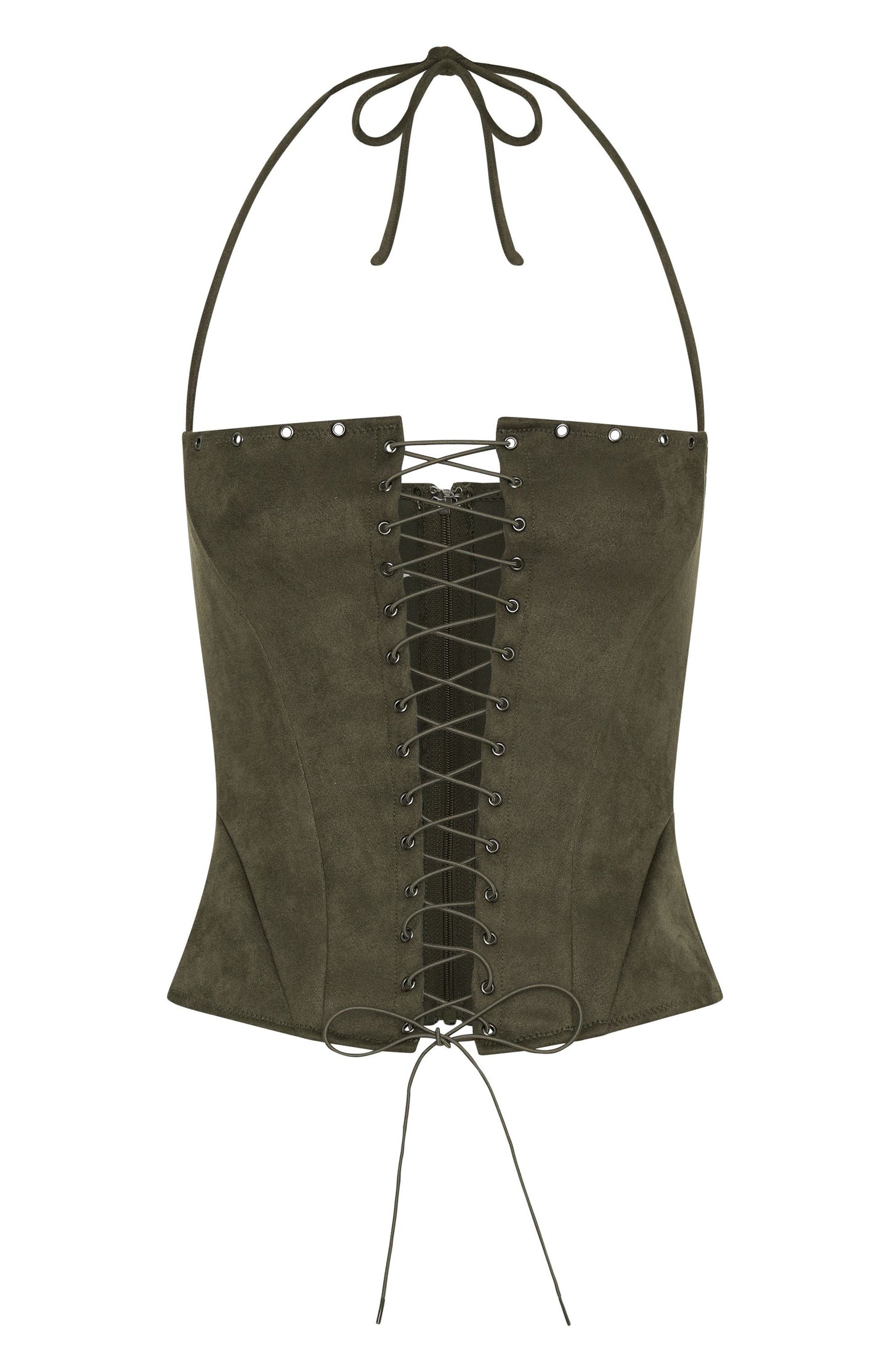 Don't Speak Faux Suede Bustier Cactus