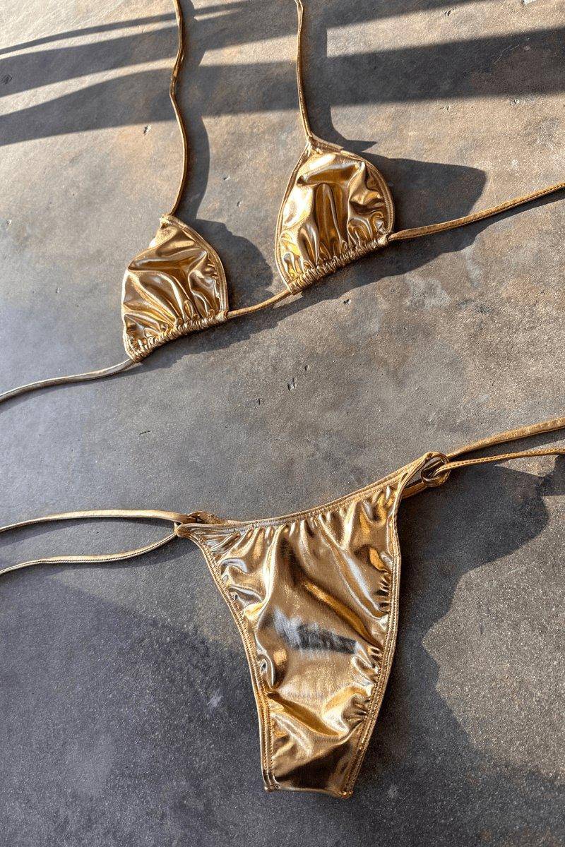 METALLIC 2 PIECE BIKINI GOLD