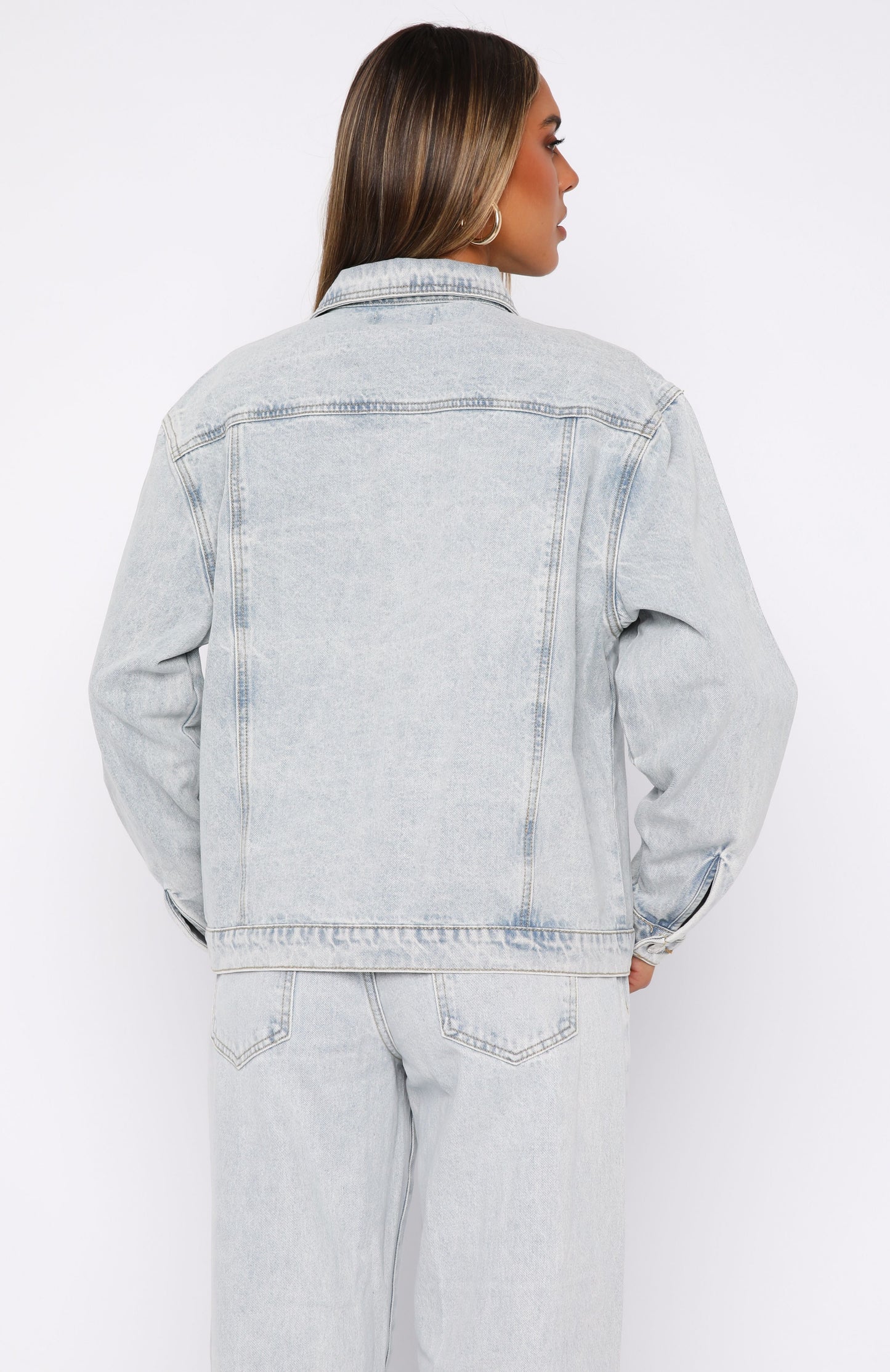Adriana Oversized Denim Jacket Glacier Blue