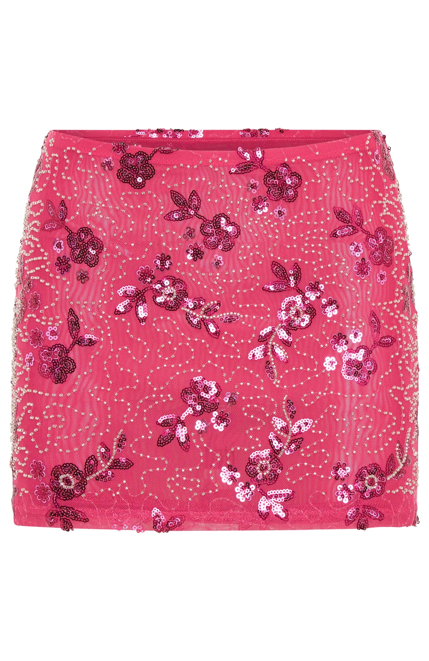 Capri Cove Beaded Mini Skirt Pink