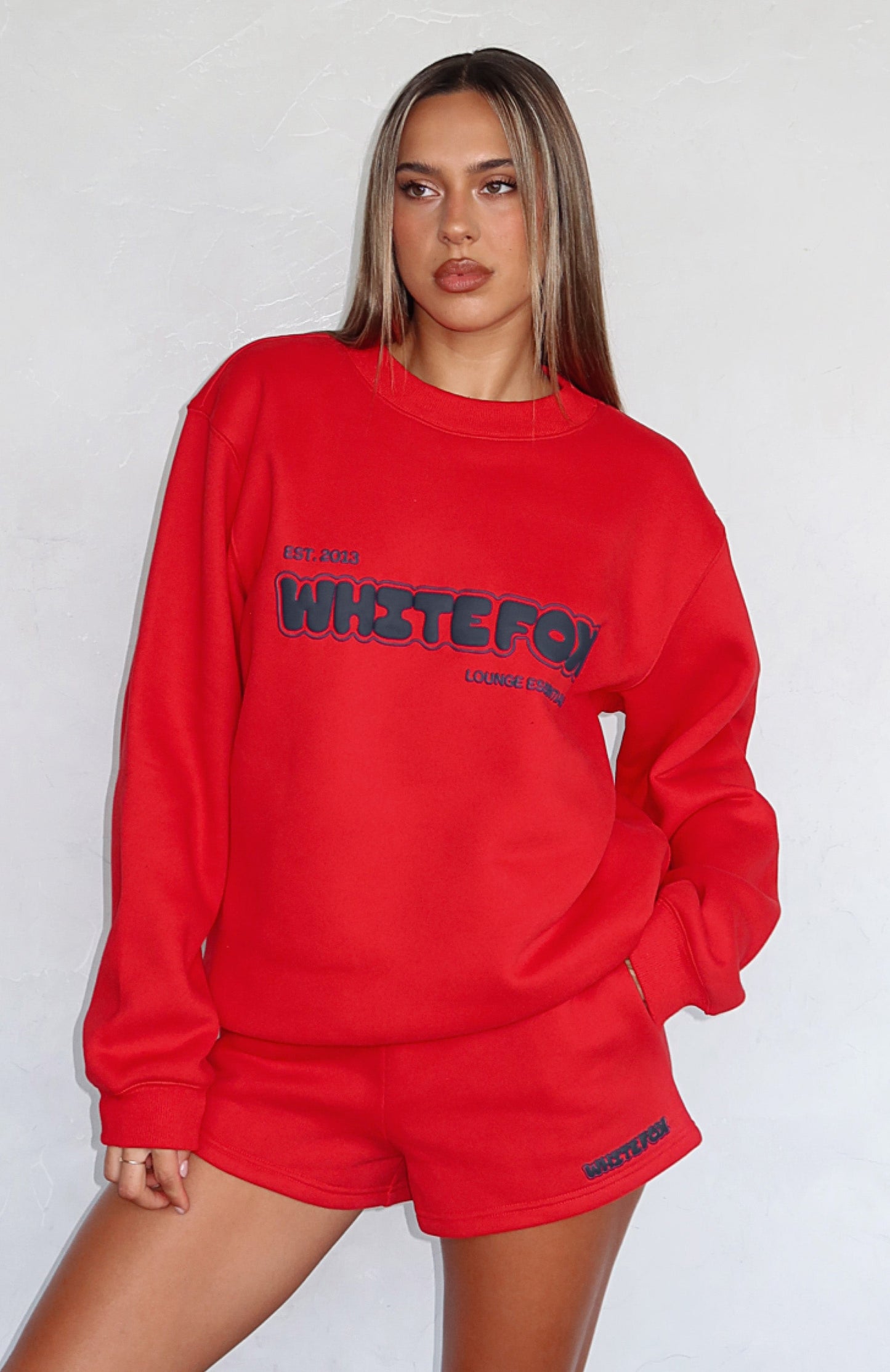 Give It A Try Oversized Sweater Red