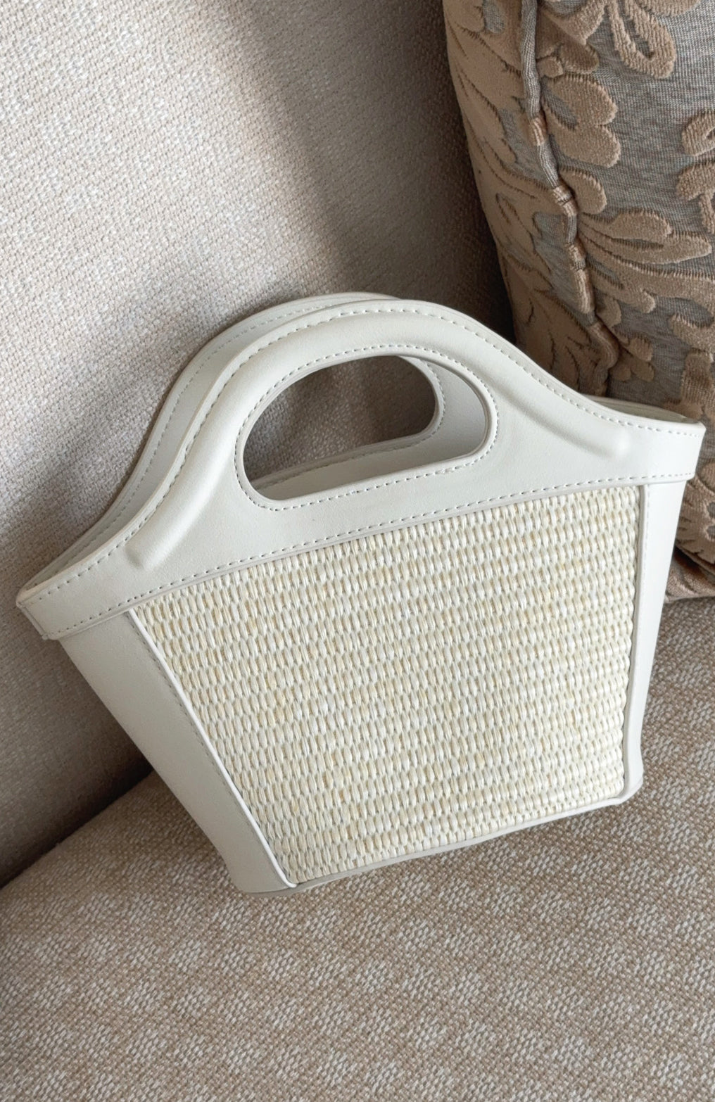 Jehan Top Handle Bag White