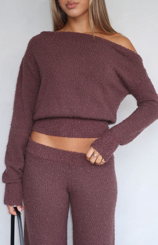 Please Be Mine Knit Sweater Chocolate