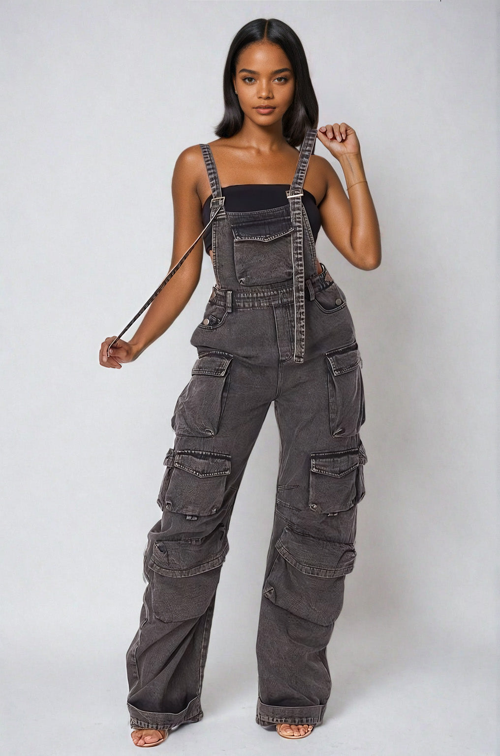 Cargo Denim Jumpsuit