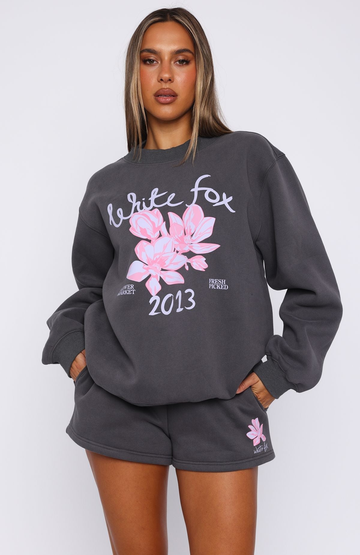 Pick You A Flower Oversized Sweater Volcanic