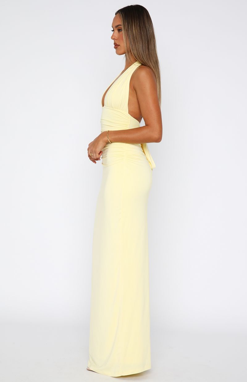 Say What You Feel Halter Maxi Dress Lemon