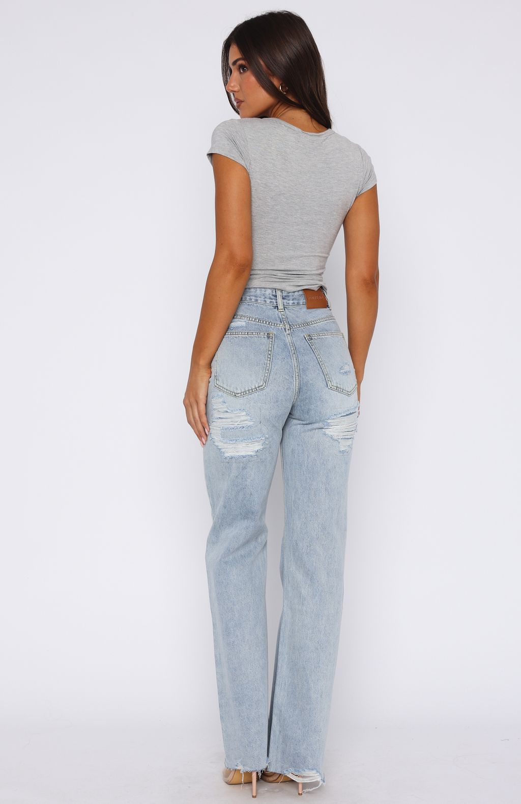Alana High Waisted Straight Leg Jeans Light Blue