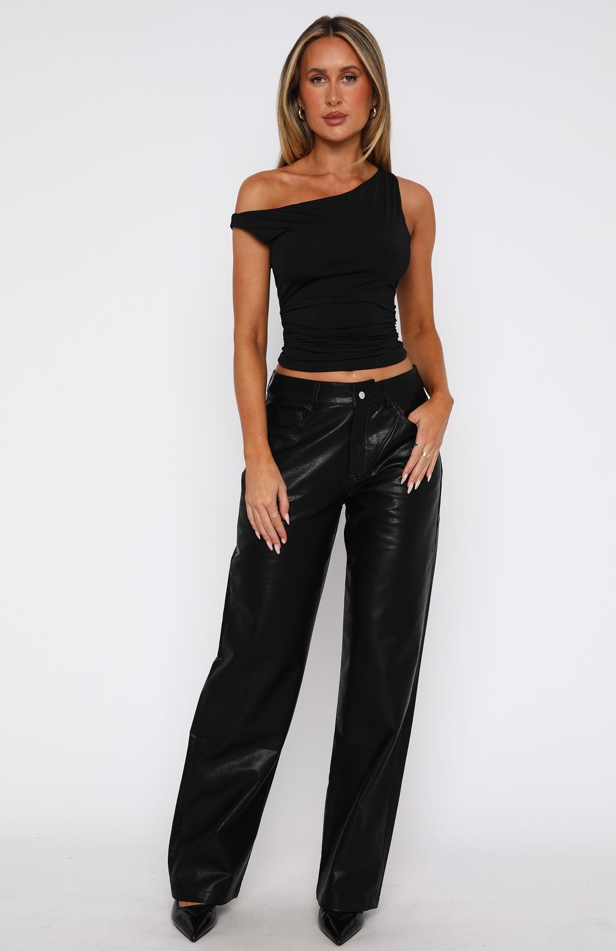 Bring The Style PU Pants Black