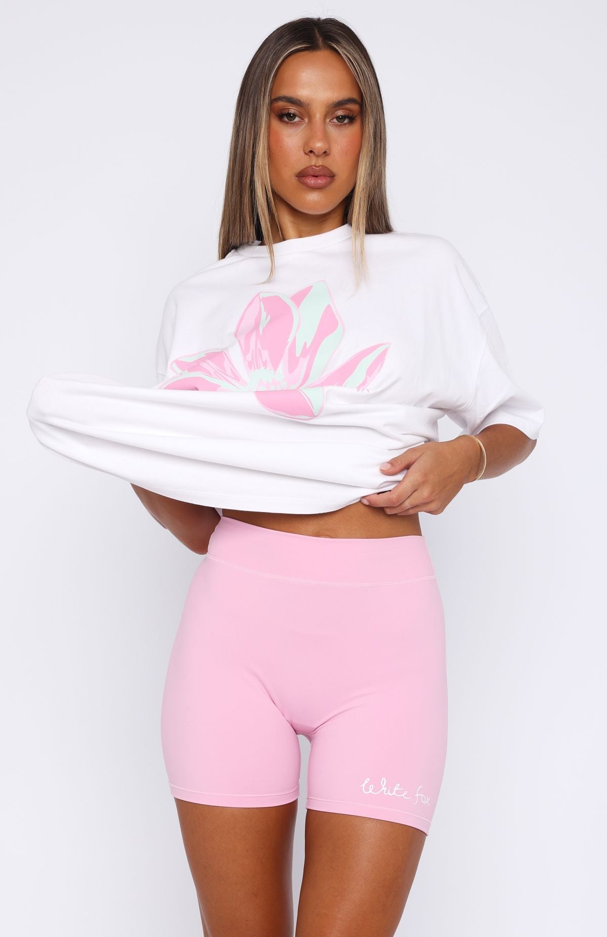 Pick You A Flower Bike Shorts Pink